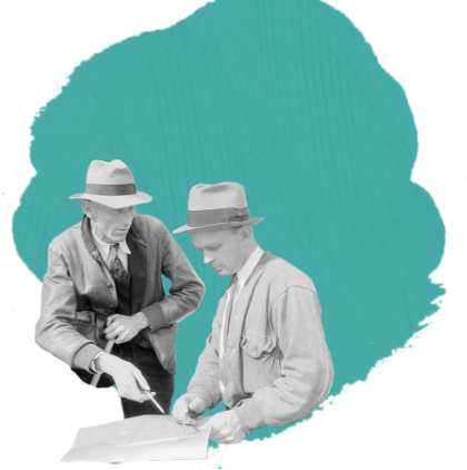 two men talking together