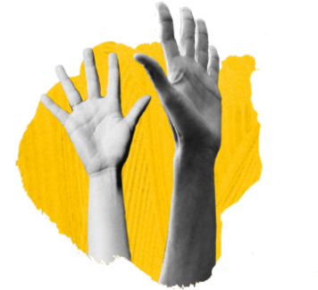 two hands raised